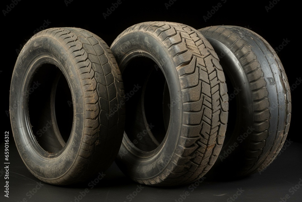 Group of 4 tires. Generative AI