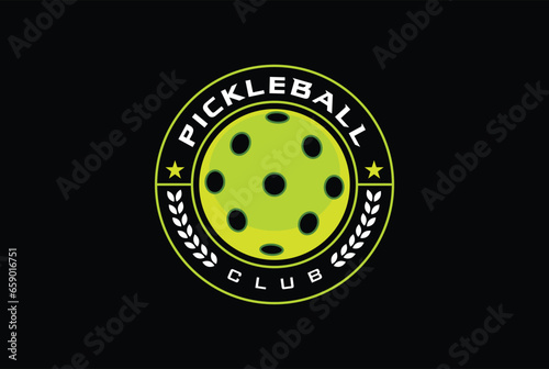 pickleball logo vector graphic for any business especially for sport team, club, community.