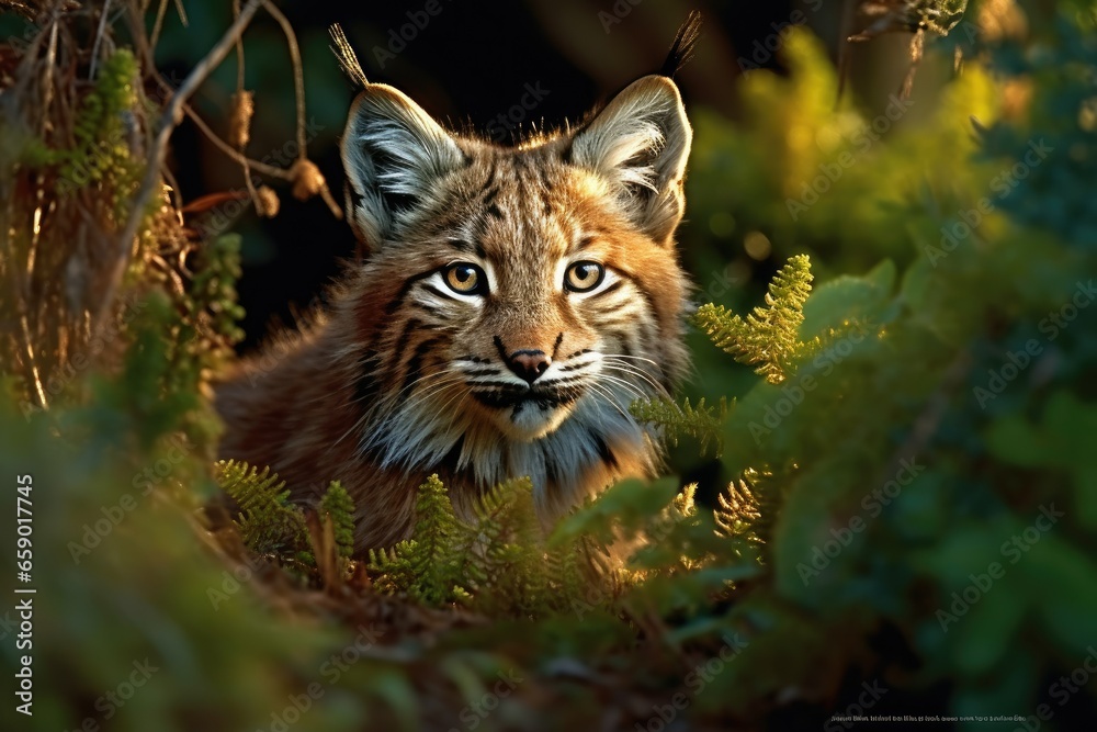 Fototapeta premium Lynx in a forest.