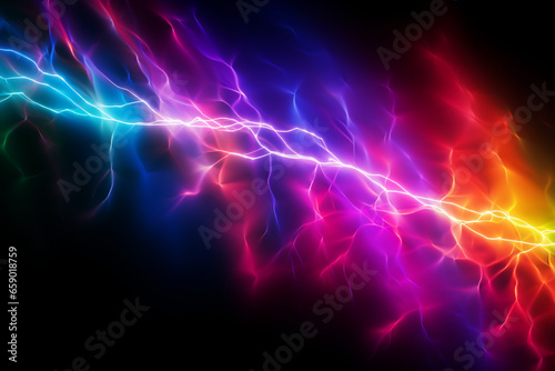 neon rainbow color lightning