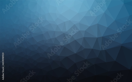 Dark BLUE vector low poly texture. Creative illustration in halftone style with gradient. Triangular pattern for your business design.