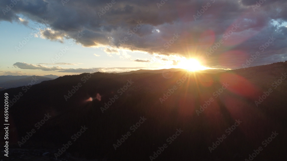 sunrise over the mountains