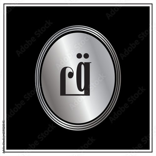 Arabic Alphabet elegant kufi style with silver 
Arabic typography design circles design
