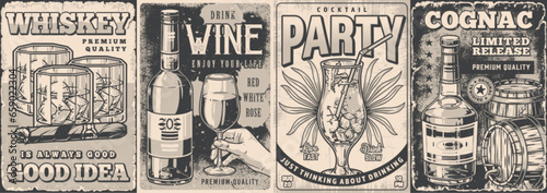 Alcohol party monochrome set sticker