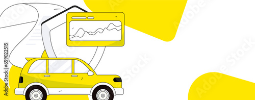 Buy insurance for car flat character vector concept operation illustration