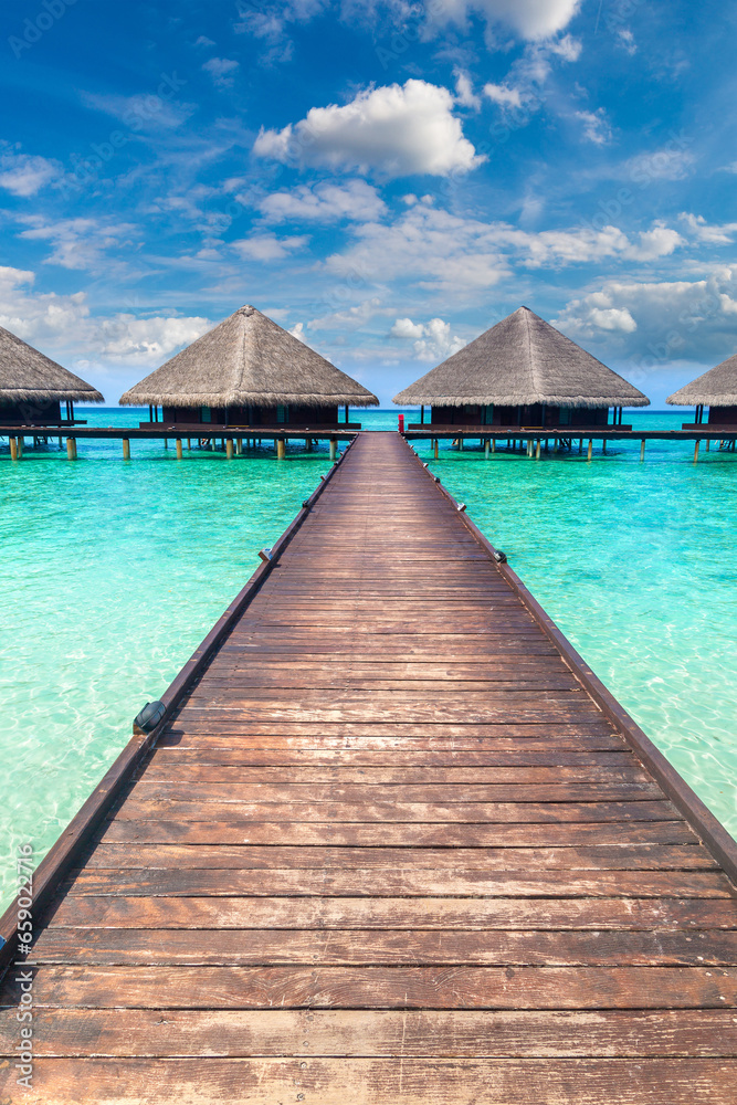 Obraz premium Water Villas (Bungalows) in the Maldives