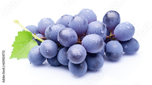 Wallpaper Mural Isolated Blue Grapes Bunch on White Background Torontodigital.ca