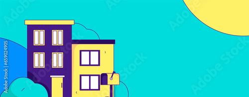 House building vector concept operation hand drawn illustration