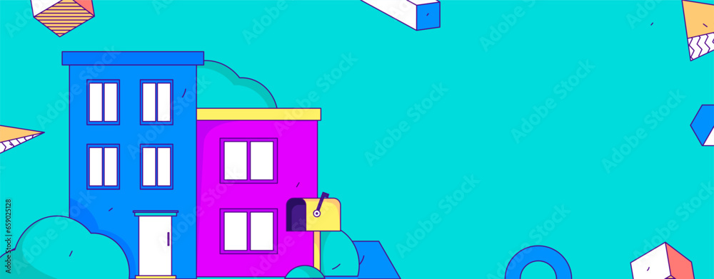 House building vector concept operation hand drawn illustration