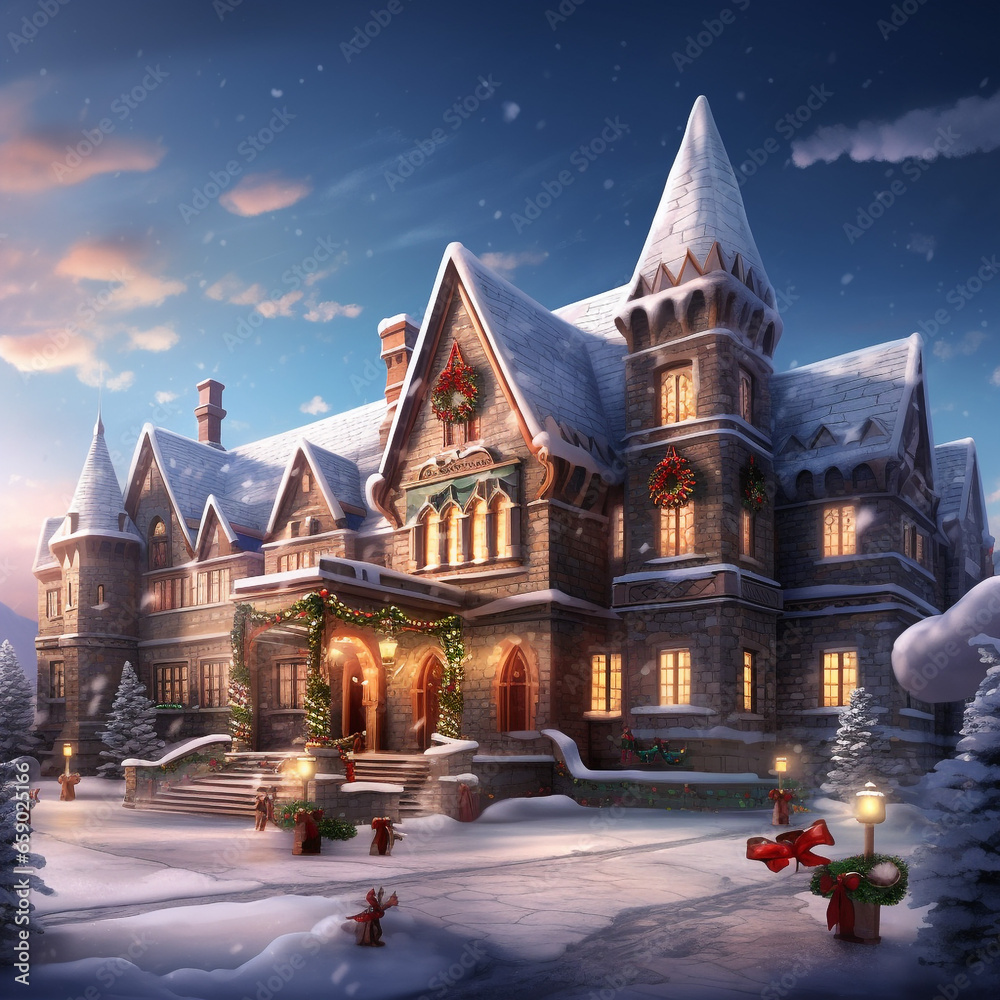 Christmas, beautifully decorated old houses, beautiful interiors, beautiful light and background.