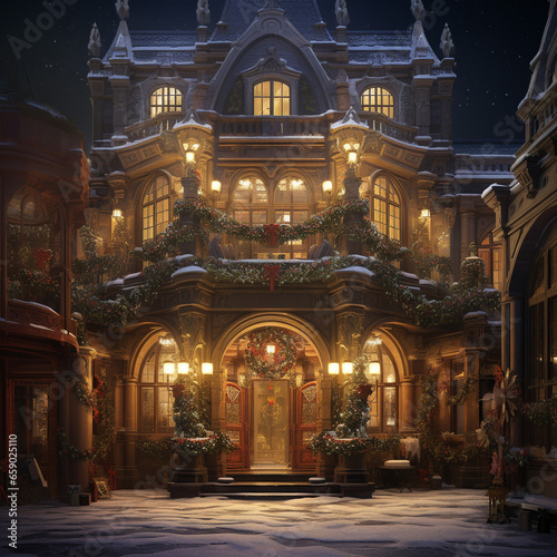 Christmas, beautifully decorated old houses, beautiful interiors, beautiful light and background.