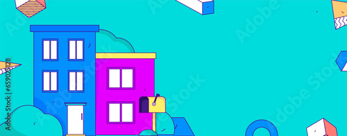 House building vector concept operation hand drawn illustration