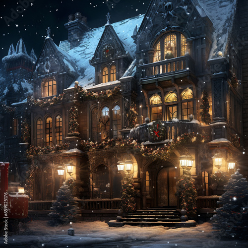Christmas, beautifully decorated old houses, beautiful interiors, beautiful light and background.