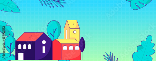 House building vector concept operation hand drawn illustration