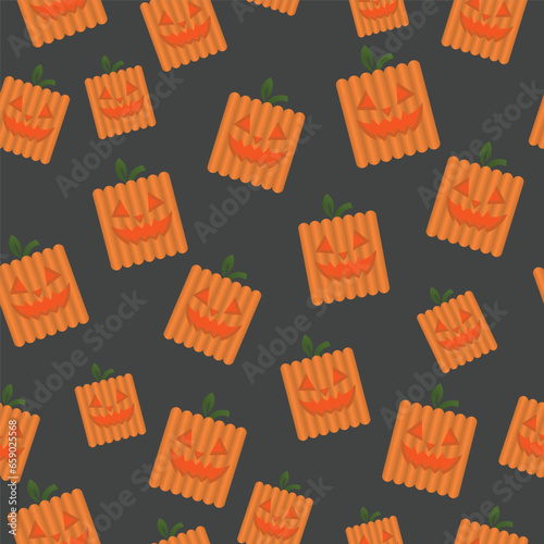 square Pumpkin Seamless Pattern for decoration, wrapping paper, cover, print, fabric and more
