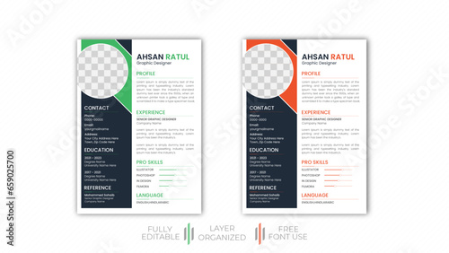 modern CV template word with photo for freshers