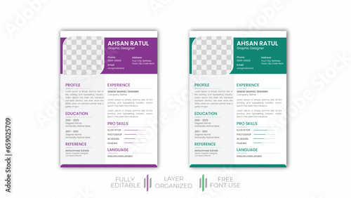 Modern CV template with photo 