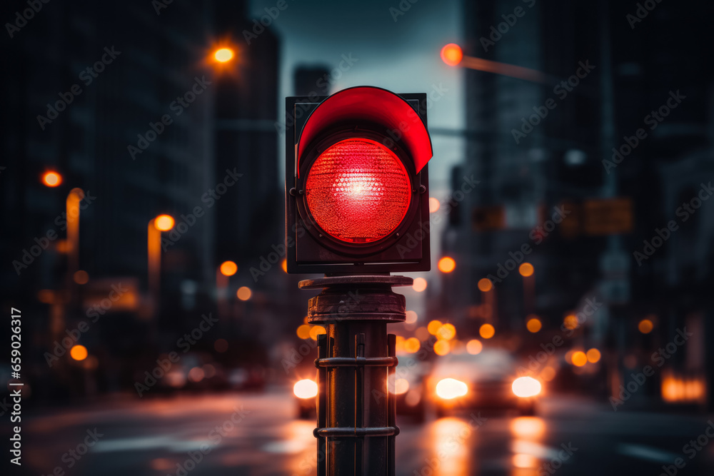 Prohibiting motion signal the red traffic light stands still Stock ...