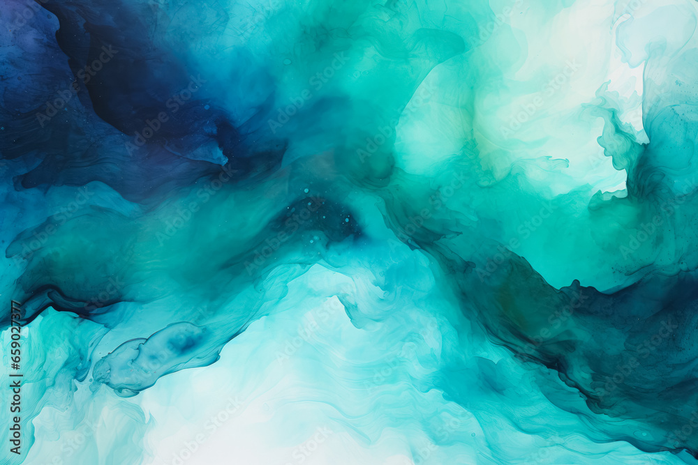 Teal blue green abstract art background with grungy fluid texture 