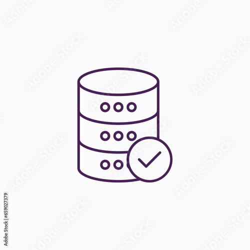 Database Security Check Icon - Cybersecurity, Data Protection, Secure Database, Privacy