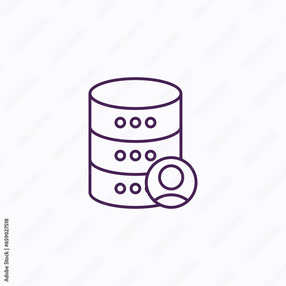 Database Server Admin User Icon - Management, Access Control, Security, User Permissions, Server Administration - Database User Account Symbol Database Server Admin User Icon - Management, Access Control, Security, User Permissions, Server Administration - Database User Account Symbol