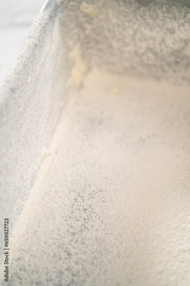 Greasing baking pan Greasing baking pan