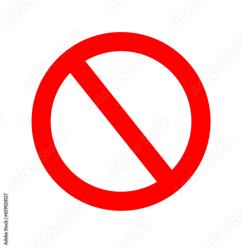 A no access sign is pictured in red with a crossed circle in front of a white background
