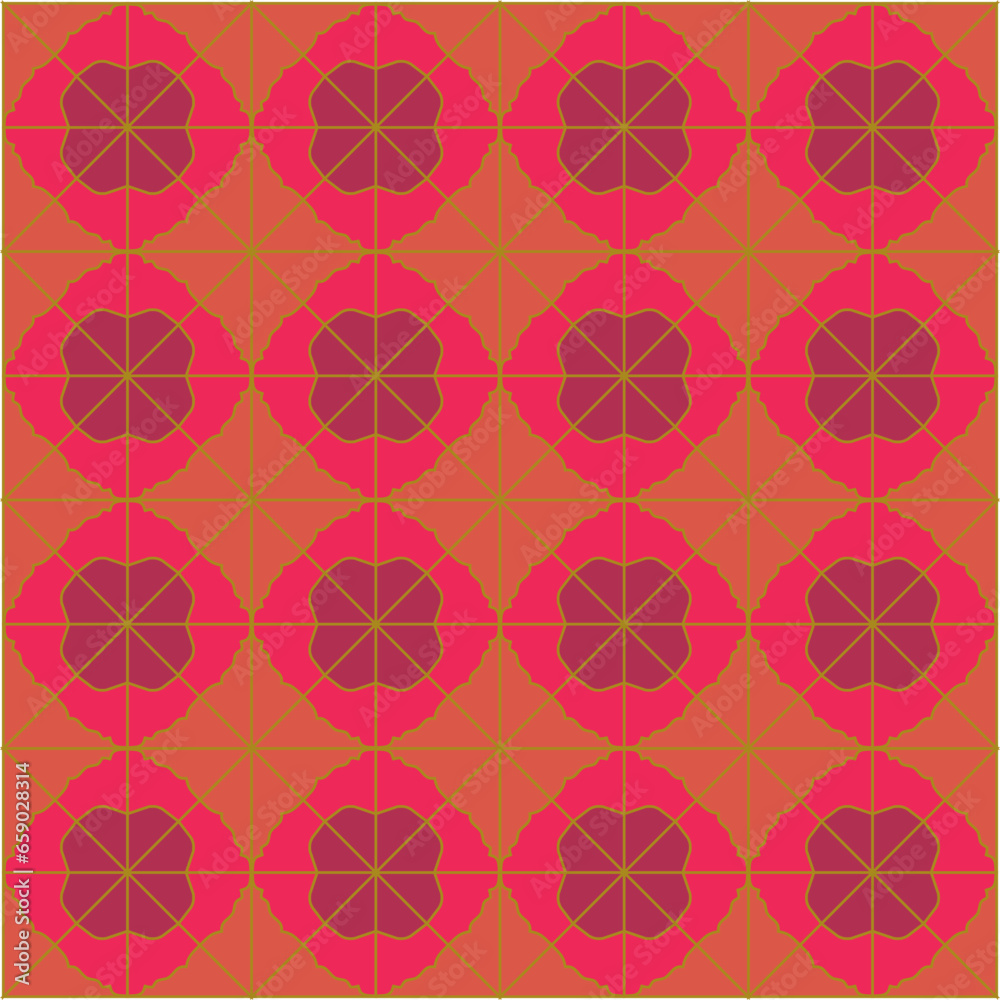 Seamless geometric Repeat Pattern squares repeatable grid texture vintage rectangle mesh pattern background, Islamic geometric Arabic Ornamental round pattern.