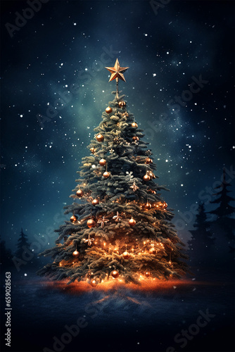 christmas tree with stars