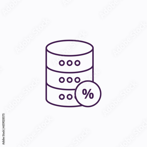 Database Server Uptime Percentage - IT Infrastructure Management and Network Monitoring Icon - Reliable Server Performance and System Availability Statistics