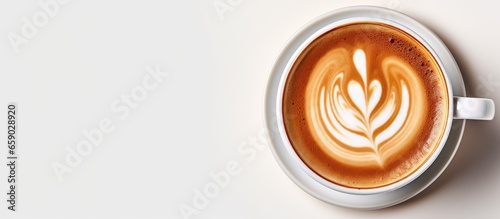 Foto Latte art coffee seen from above