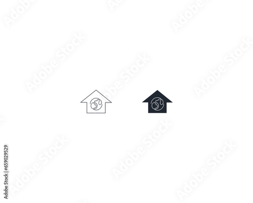 Dog and cat logo design template vector, line of pet logo design suitable for pet shop, store, cafe, business, hotel, veterinary clinic, Domestic animal vector illustration logotype, sign, symbol