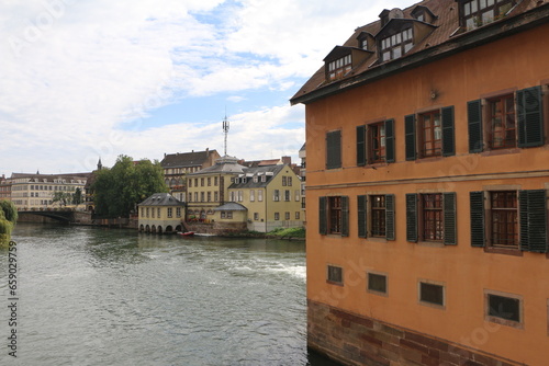 Covered Bridges and river Ill in Strasbourg