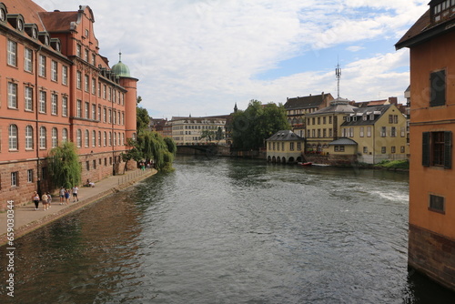 Covered Bridges and river Ill in Strasbourg