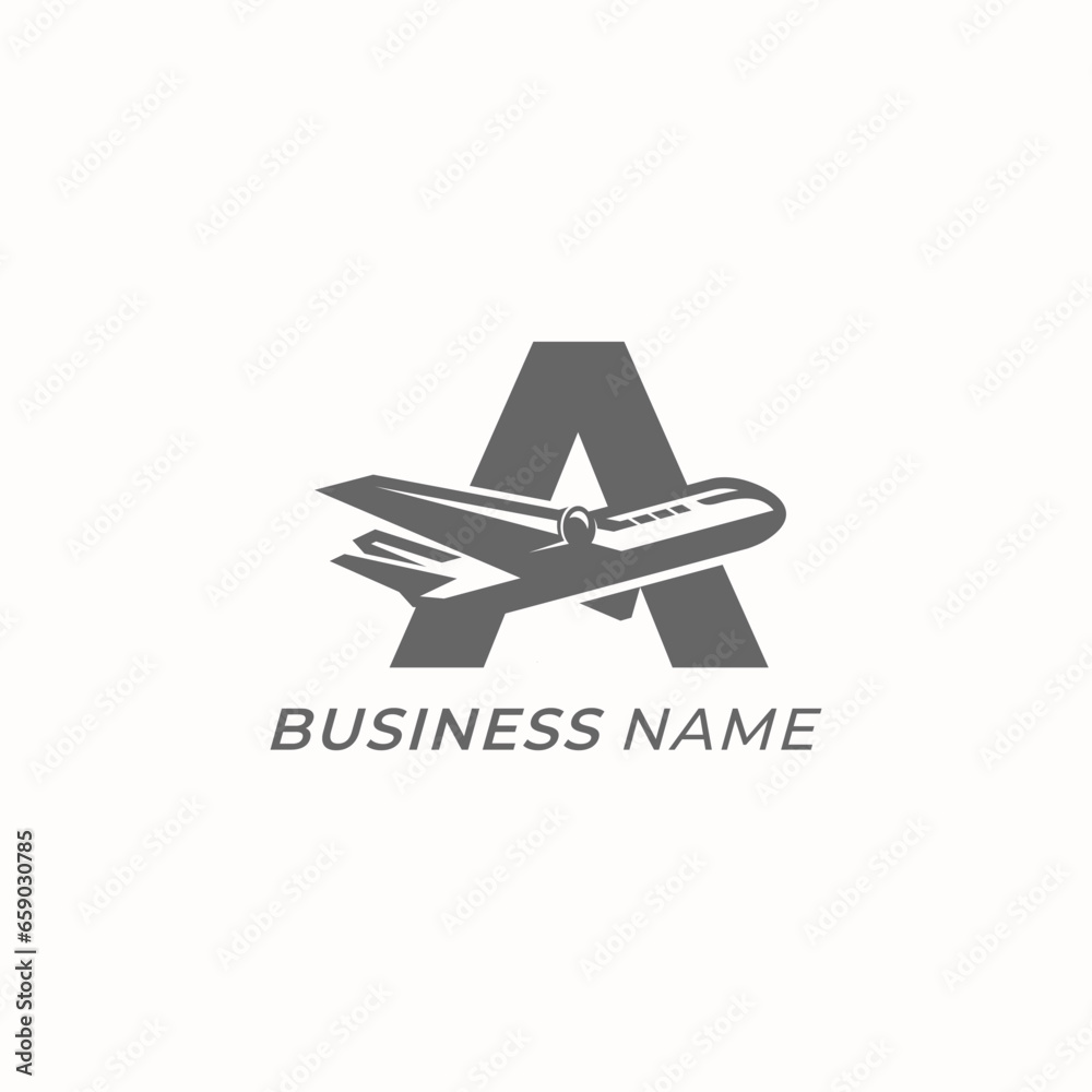 design logo combine letter A and plane