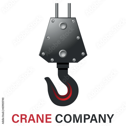 Kran, Kranhaken, Kranbetrieb - Logo Design