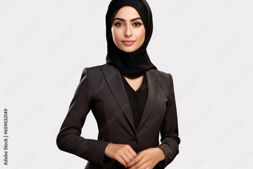 Arabic business woman on white background