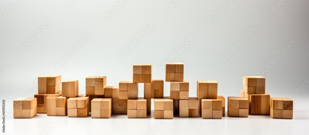 Wooden blocks depicting the concept of online courses on a white background Wooden blocks depicting the concept of online courses on a white background