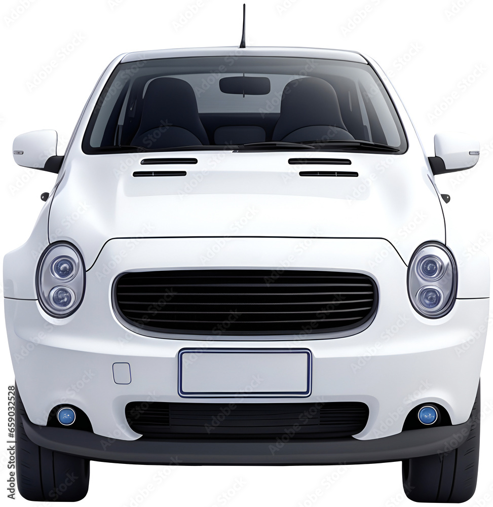 Realistic car model on performance. Shiny elegant vehicle with reflection.