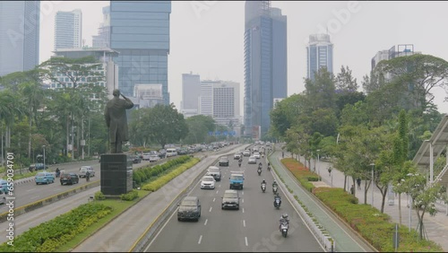 Jakarta city view famous statue 