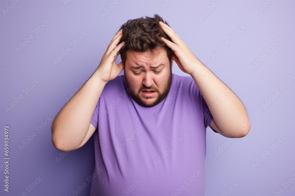 sick, sad, tired, chubby and overweight young man sick, sad, tired, chubby and overweight young man