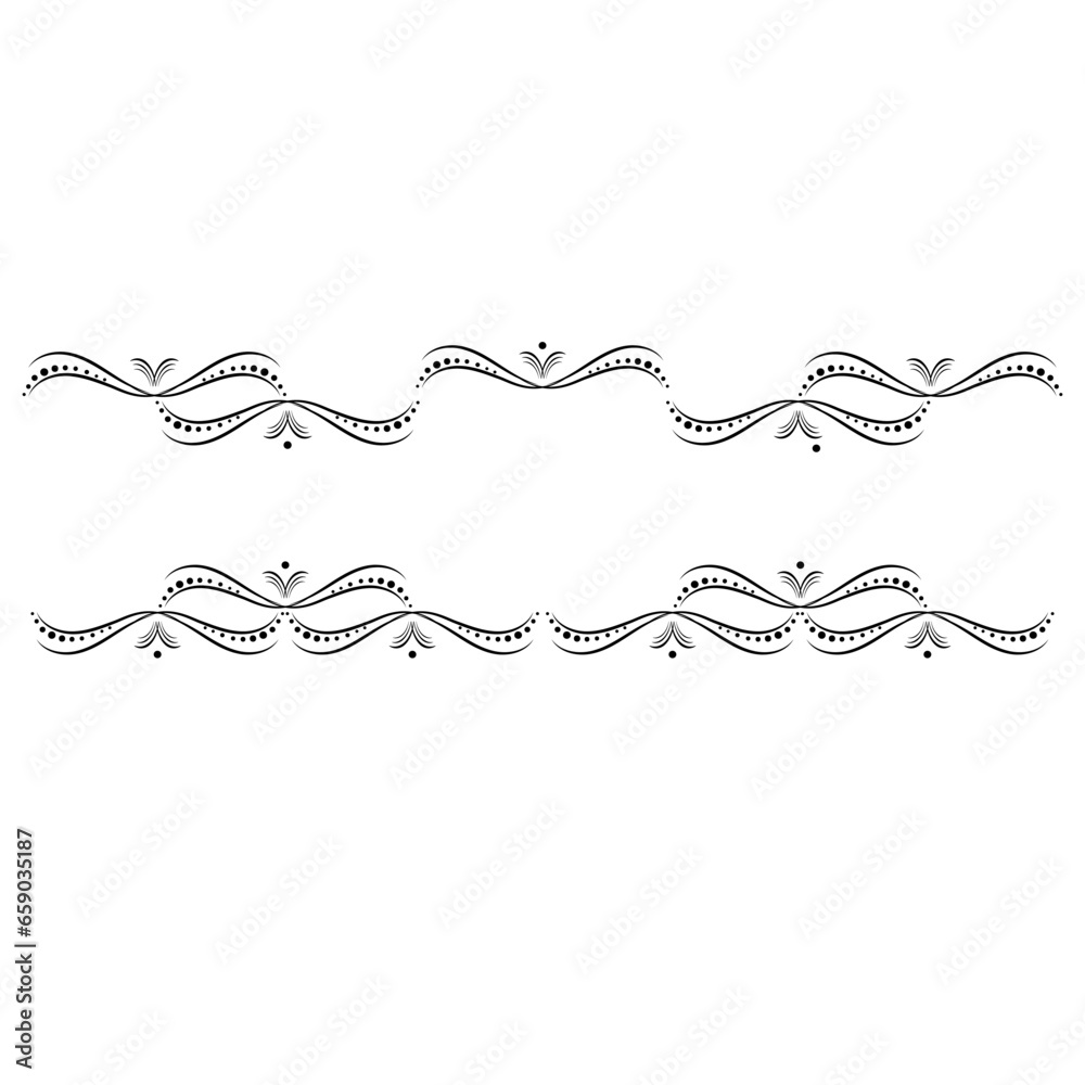 Decorative swirl divider. Elegance line set