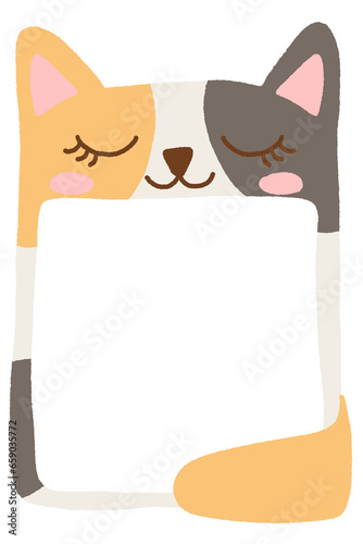 note card with a cute cat rectangular