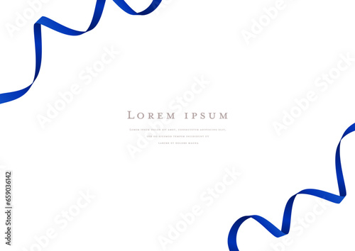 blue ribbon vector design frame