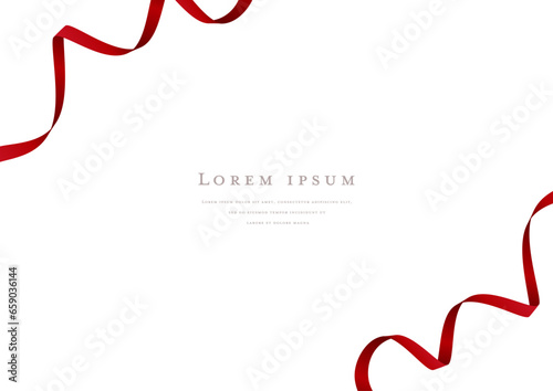 red ribbon vector design frame