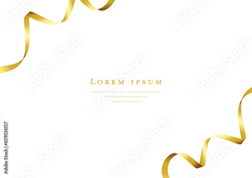 gold ribbon vector design frame