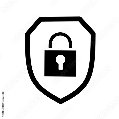 vector icon of shield with padlock.double protection icon