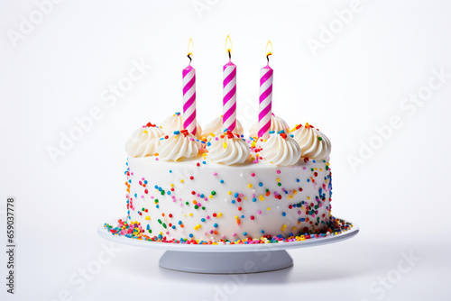 birthday cake on white background