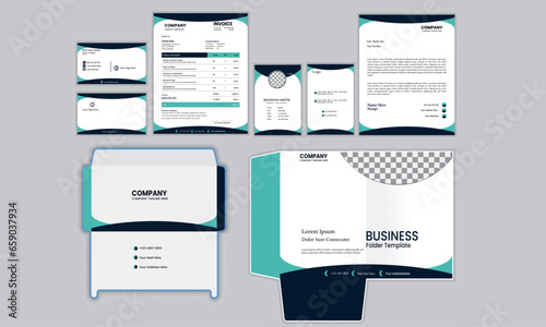 Brand Identity Mock-Up of stationery set design.Business office stationary mockup template of File folder. Photos or design elements shown in the preview are for display only and are not included in t