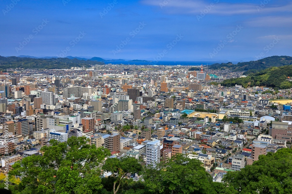 松山城から見た松山市街